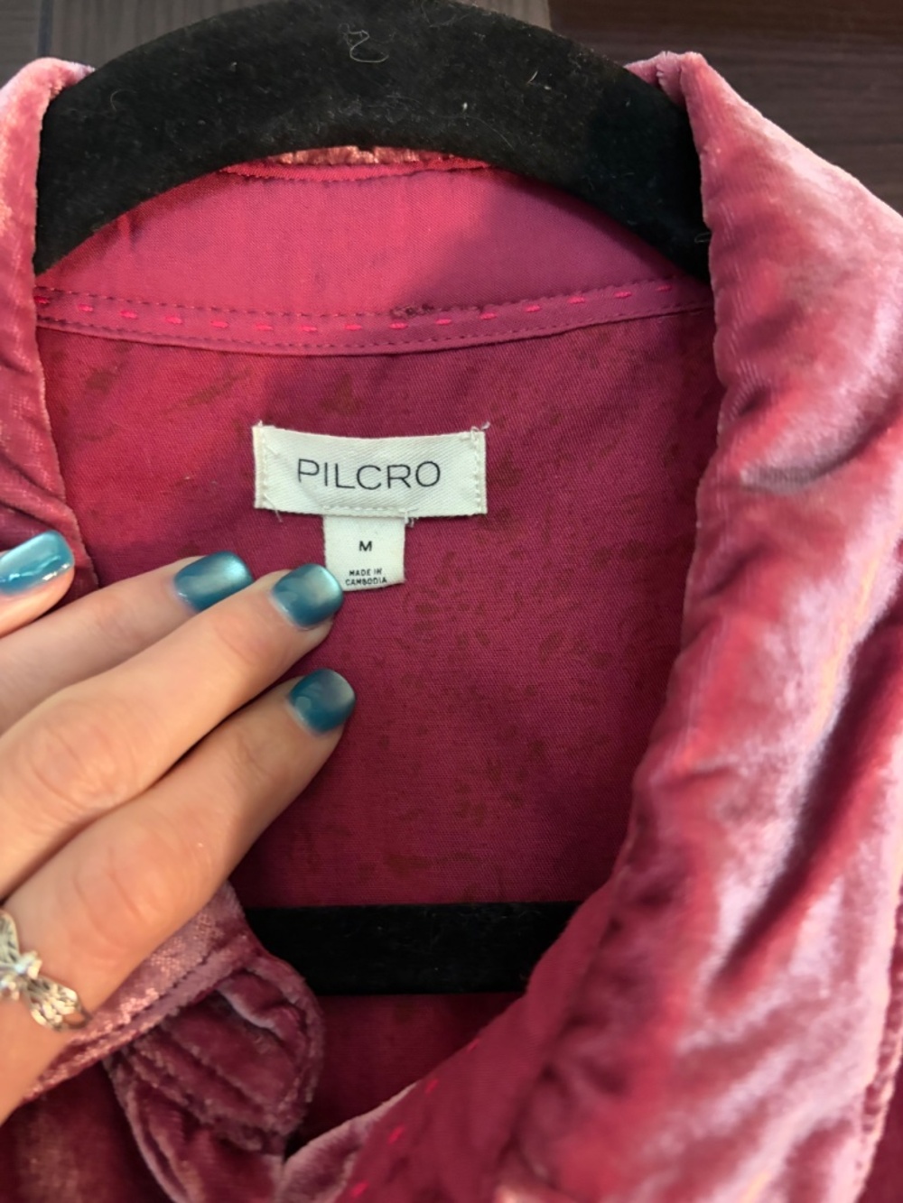 Pilcro by Anthropologie Velvet-Like Button Down - Picture 3 of 7
